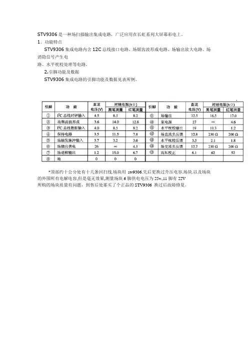 STV9306场扫描输出集成电路