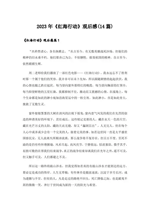 2023年《红海行动》观后感(14篇)