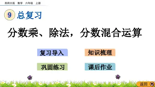 西师大版六年级数学上册总复习课件9.2 分数乘、除法,分数混合运算