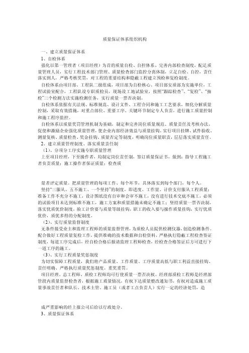 质量保证体系组织机构
