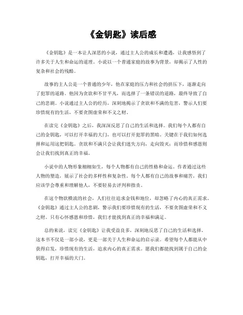 《金钥匙》读后感