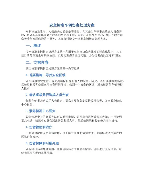 安全标准车辆伤害处理方案