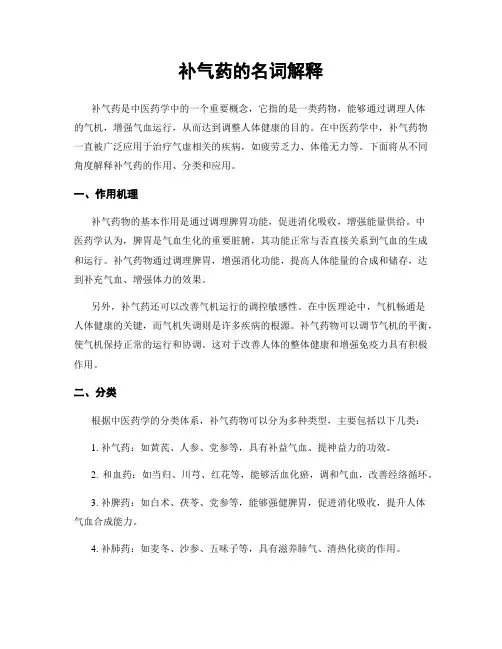 补气药的名词解释