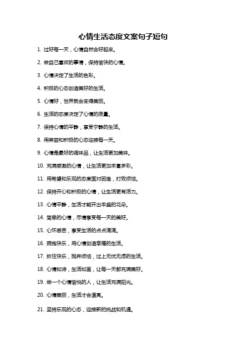 心情生活态度文案句子短句