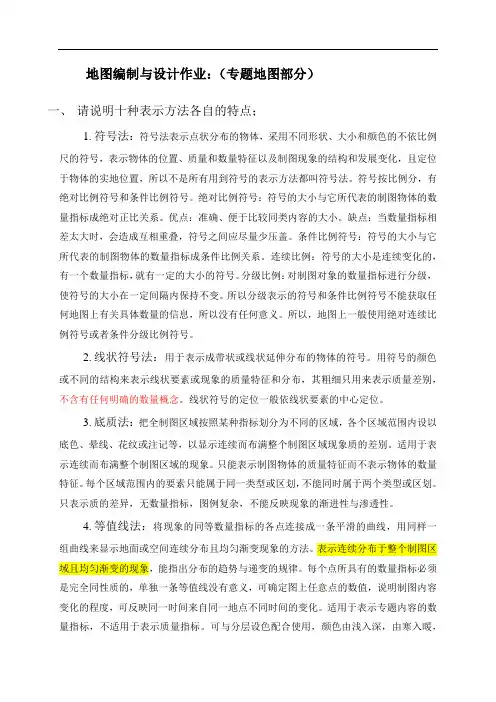 地图编绘与设计十种表示方法