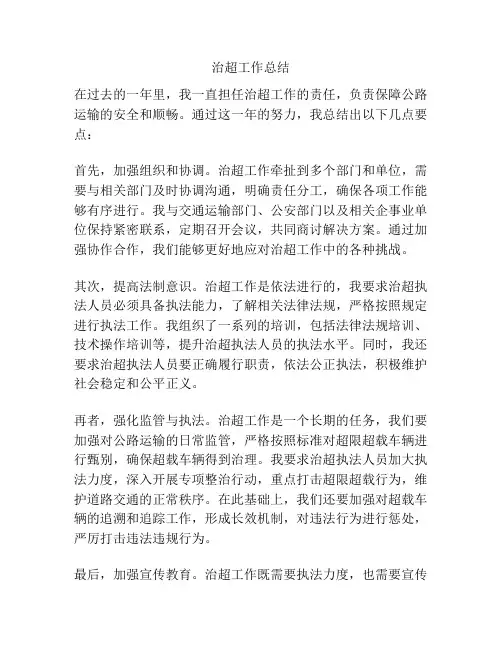 治超工作总结