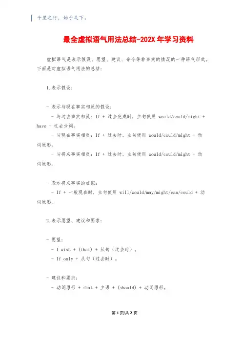 最全虚拟语气用法总结-202X年学习资料
