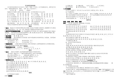 汉字的形体结构