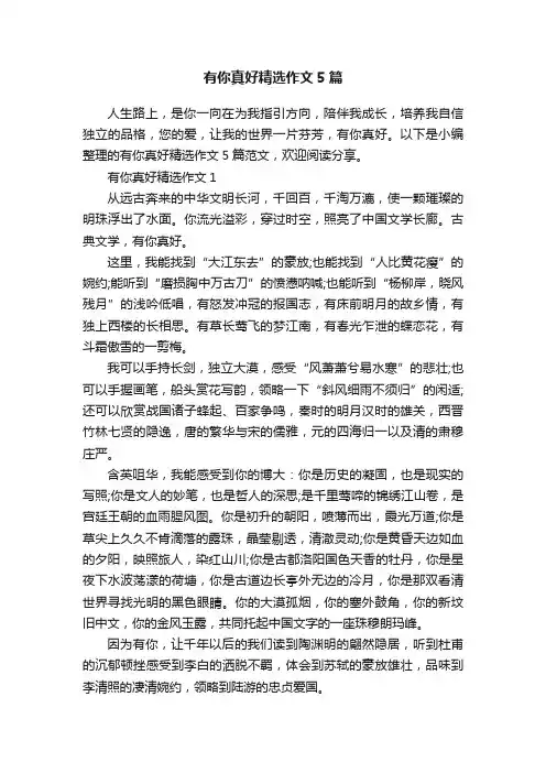 有你真好精选作文5篇