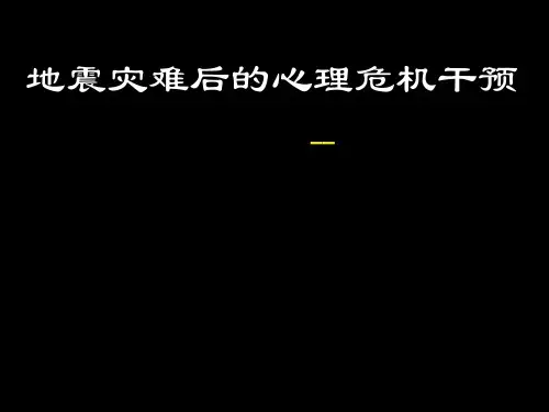 地震灾难后的心理危机干预ppt课件