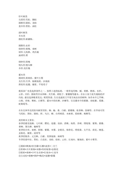 山东植物配置参考