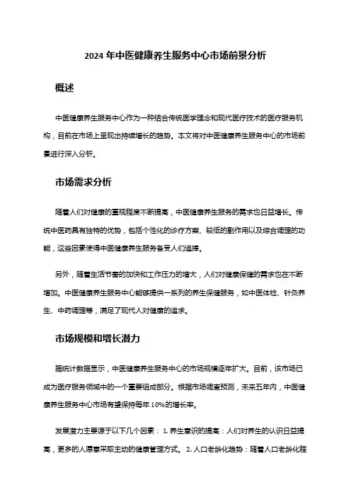 2024年中医健康养生服务中心市场前景分析