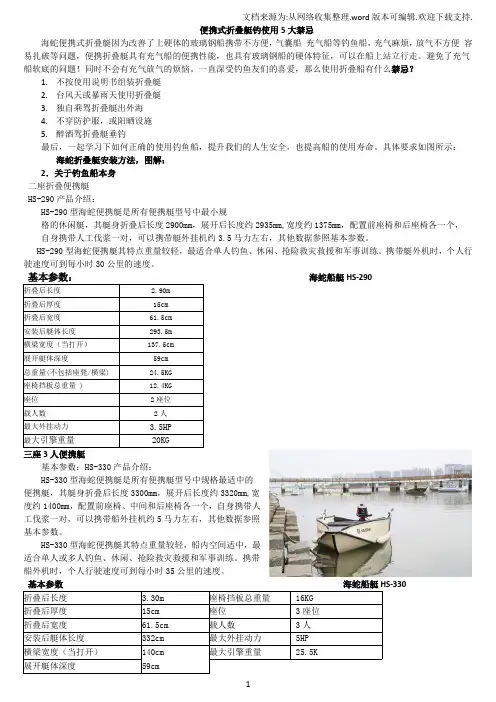 便携式折叠艇钓使用5大禁忌