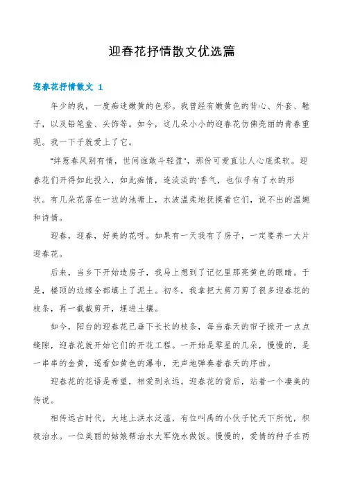 迎春花抒情散文优选篇