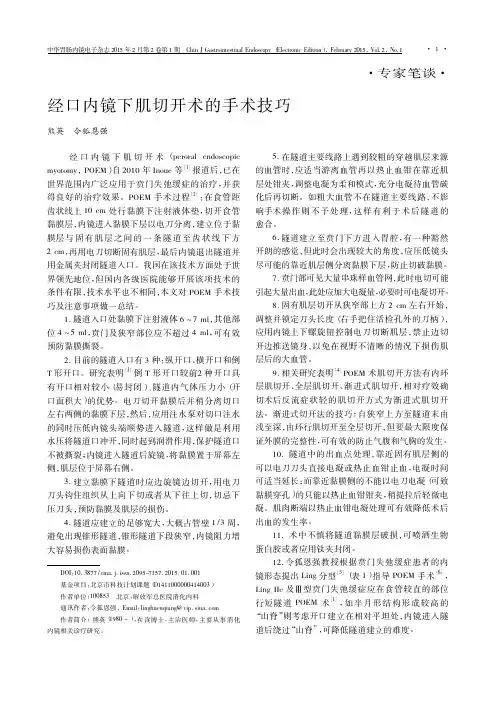 经口内镜下肌切开术的手术技巧