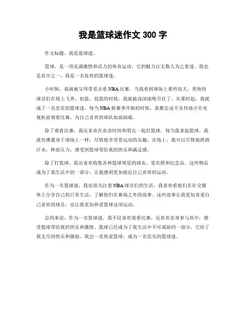 我是篮球迷作文300字