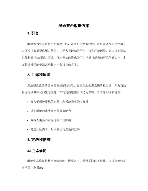 湿地整治改造方案