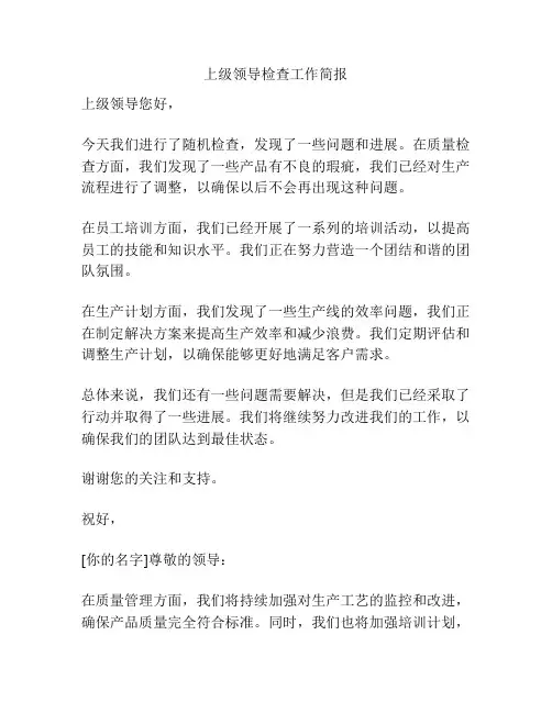 上级领导检查工作简报