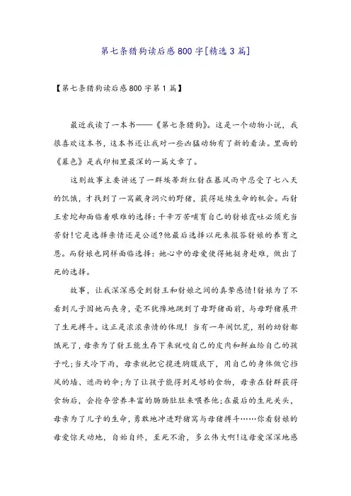 第七条猎狗读后感800字[精选3篇]