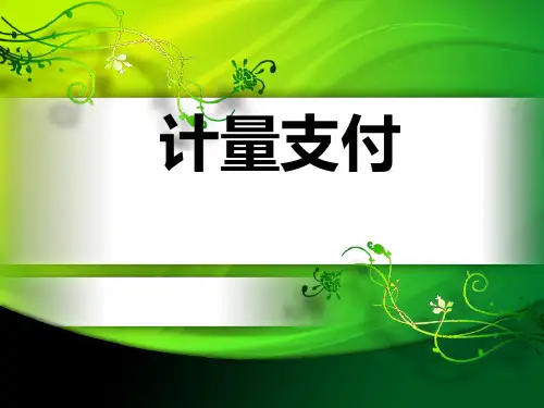 计量支付基础知识讲解