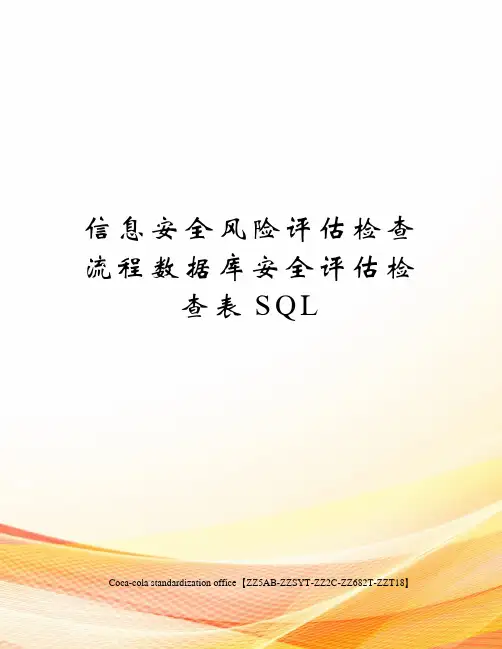 信息安全风险评估检查流程数据库安全评估检查表SQL