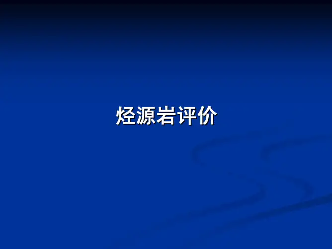 烃源岩评价