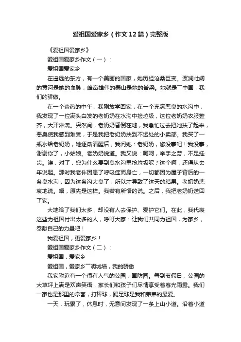 爱祖国爱家乡（作文12篇）完整版