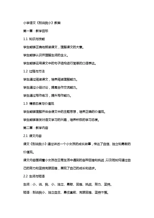 小学语文《别说我小》教案