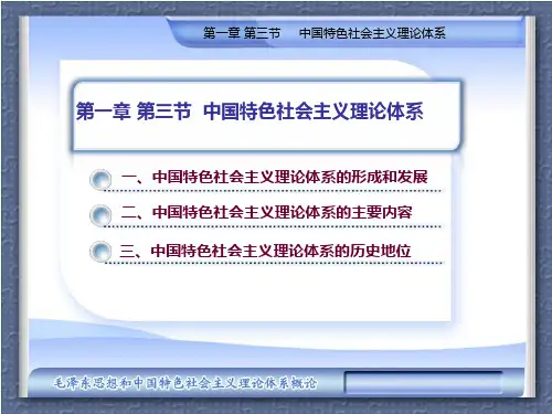 毛概第一章第三节：中国特色社会主义理论体系