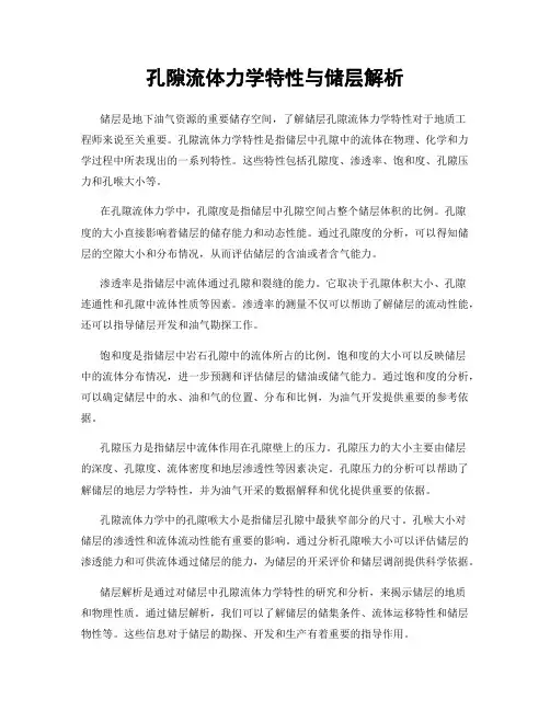 孔隙流体力学特性与储层解析