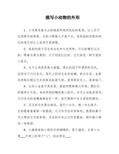 描写小动物的外形