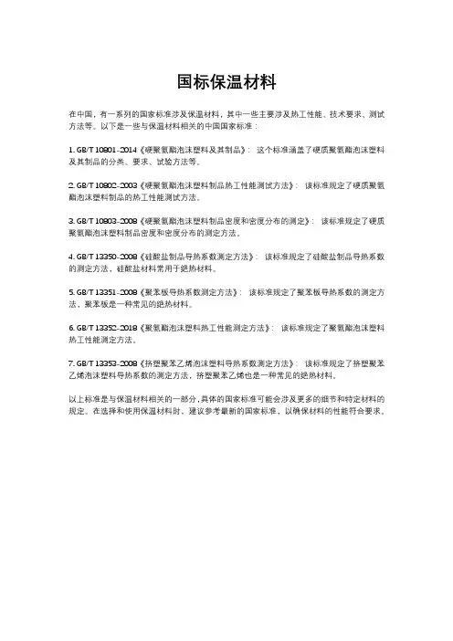 国标保温材料