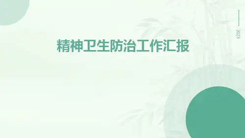 精神卫生防治工作汇报PPT