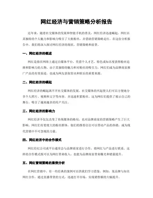 网红经济与营销策略分析报告