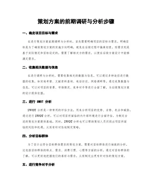 策划方案的前期调研与分析步骤