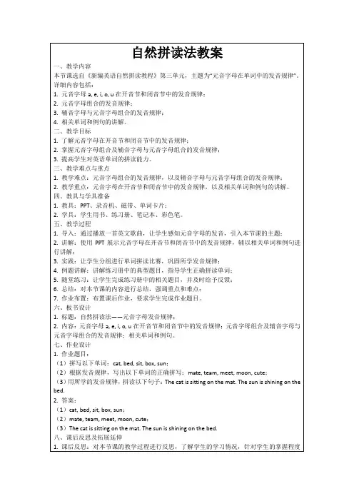 自然拼读法教案