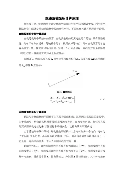 线路逐桩坐标计算原理讲解