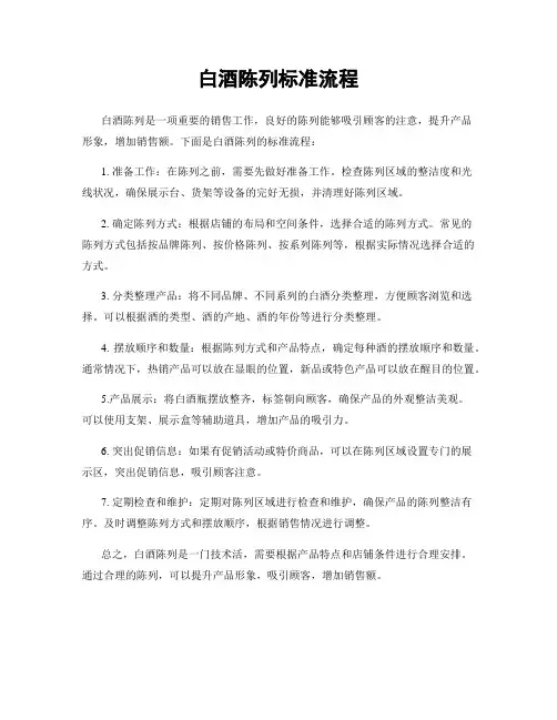 白酒陈列标准流程