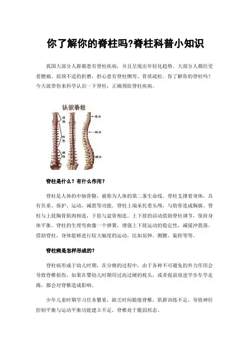 你了解你的脊柱吗?脊柱科普小知识