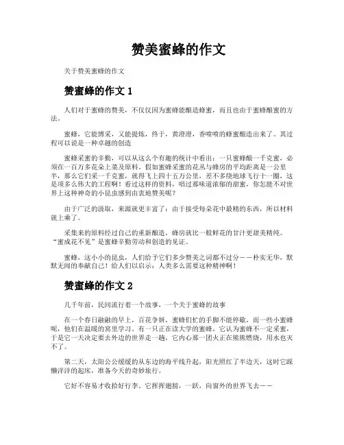 赞美蜜蜂的作文