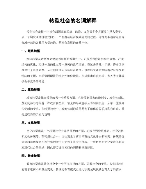 转型社会的名词解释