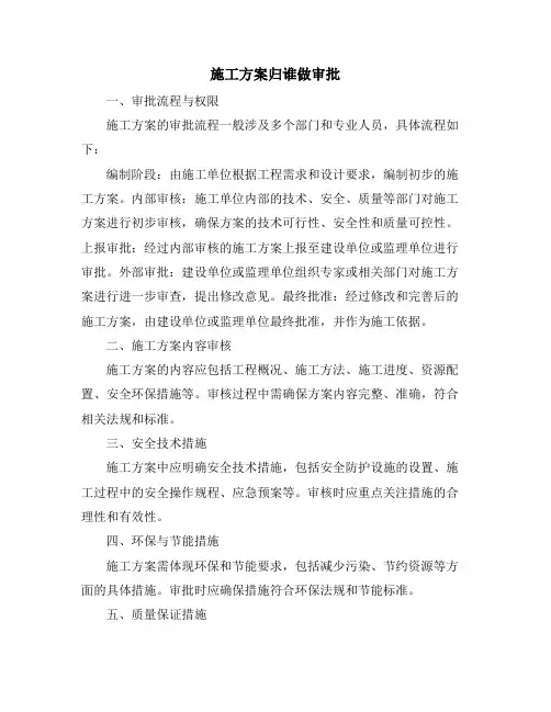 施工方案归谁做审批