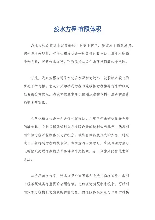 浅水方程 有限体积