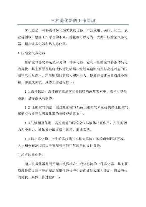 三种雾化器的工作原理