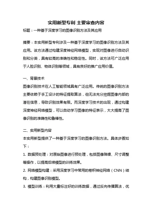 实用新型专利 主要审查内容