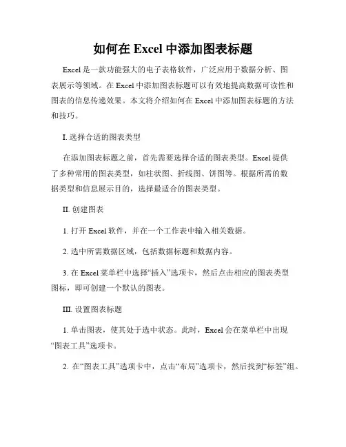 如何在Excel中添加图表标题