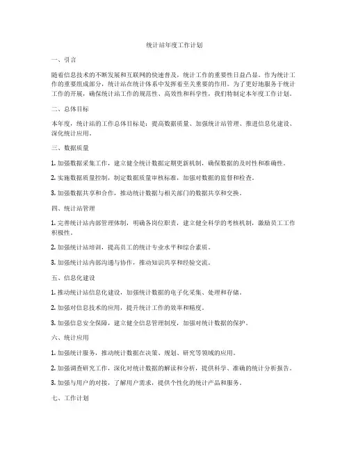 统计站年度工作计划