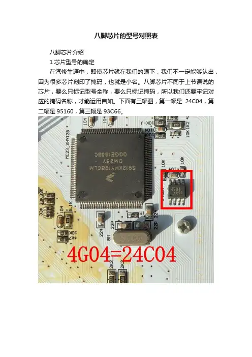 八脚芯片的型号对照表