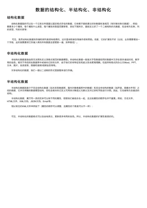 数据的结构化、半结构化、非结构化