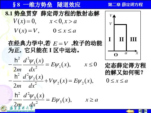 量子力学课件(6)( 一维方势垒、隧道效应)